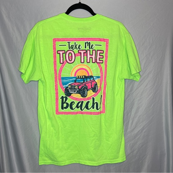 Sunshine Raised Neon Green Beach Shirt - Picture 4 of 7